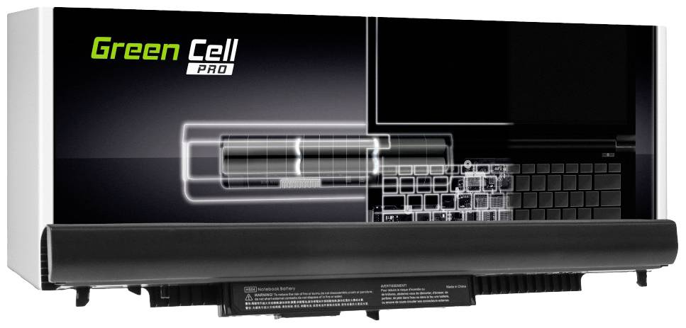 'Green Cell PRO' Akku für Laptops, mit transparentem Röntgenbild, das die interne Zellstruktur zeigt.