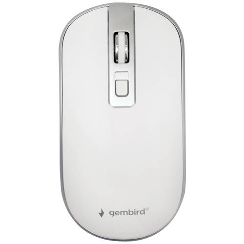 Gembird neu Maus Funk Optisch Weiß, Silber 4 Tasten 800 dpi, 1200 dpi, 1600 dpi Geräuscharme Tasten