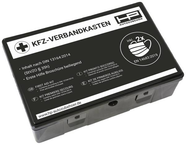 HP Autozubehör 10048 Verbandkasten Bus, Pkw, Freizeit, SUV, Wohnmobile, Van, Baumaschinen, Quad, Motorrad, Lkw (L x B x H) 25 x 8 x 16.5 cm DIN 13164 02-2022 1 St.