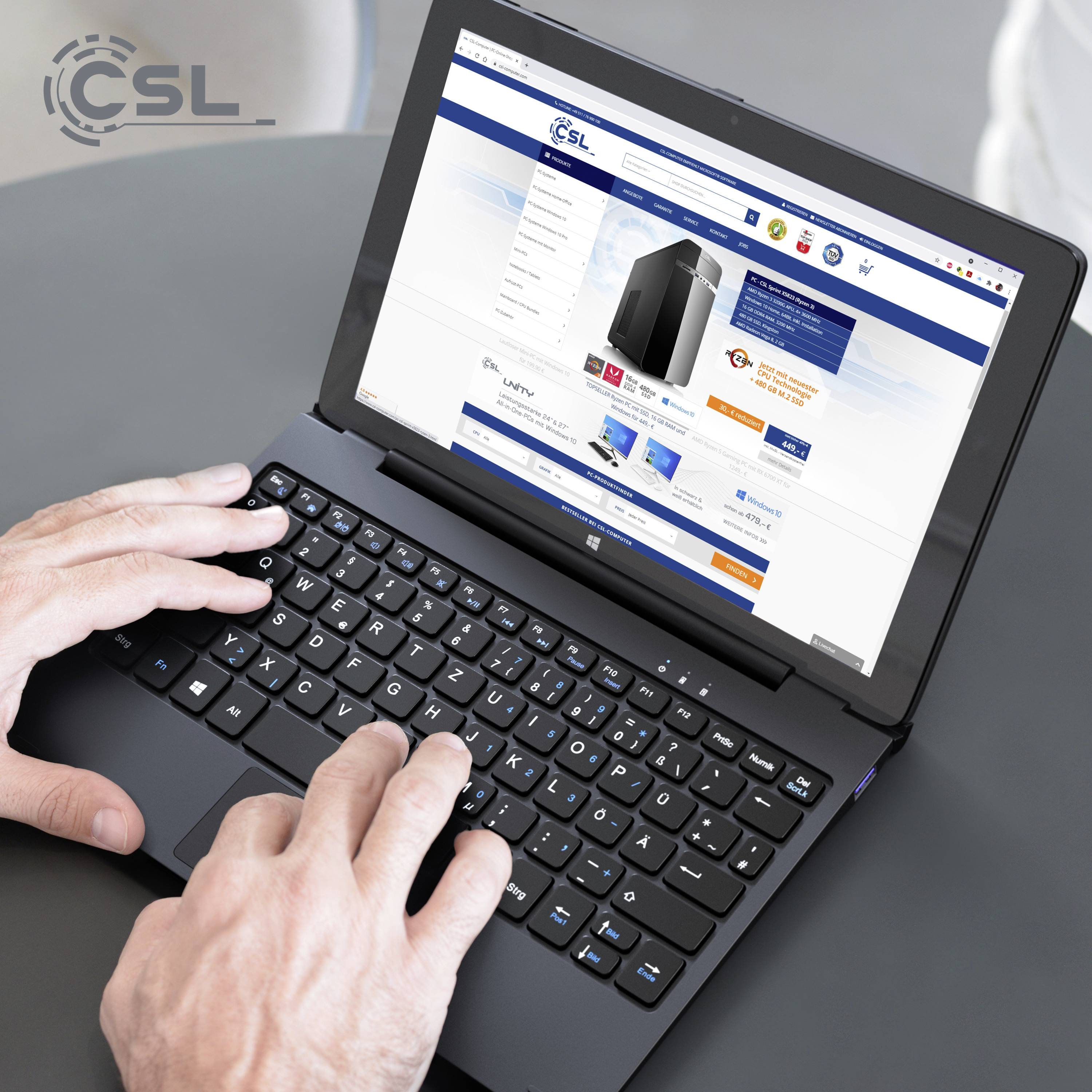 2-in-1 Tablet Computer in der Anwendung