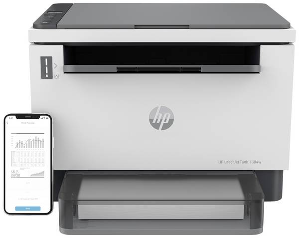 HP LaserJet Tank MFP 1604 w Multifunktionsdrucker Laser Schwarz-Weiß  A4 Drucker, Scanner, Kopierer Bluetooth®, LAN, WLAN, Toner-Nachfüllsystem