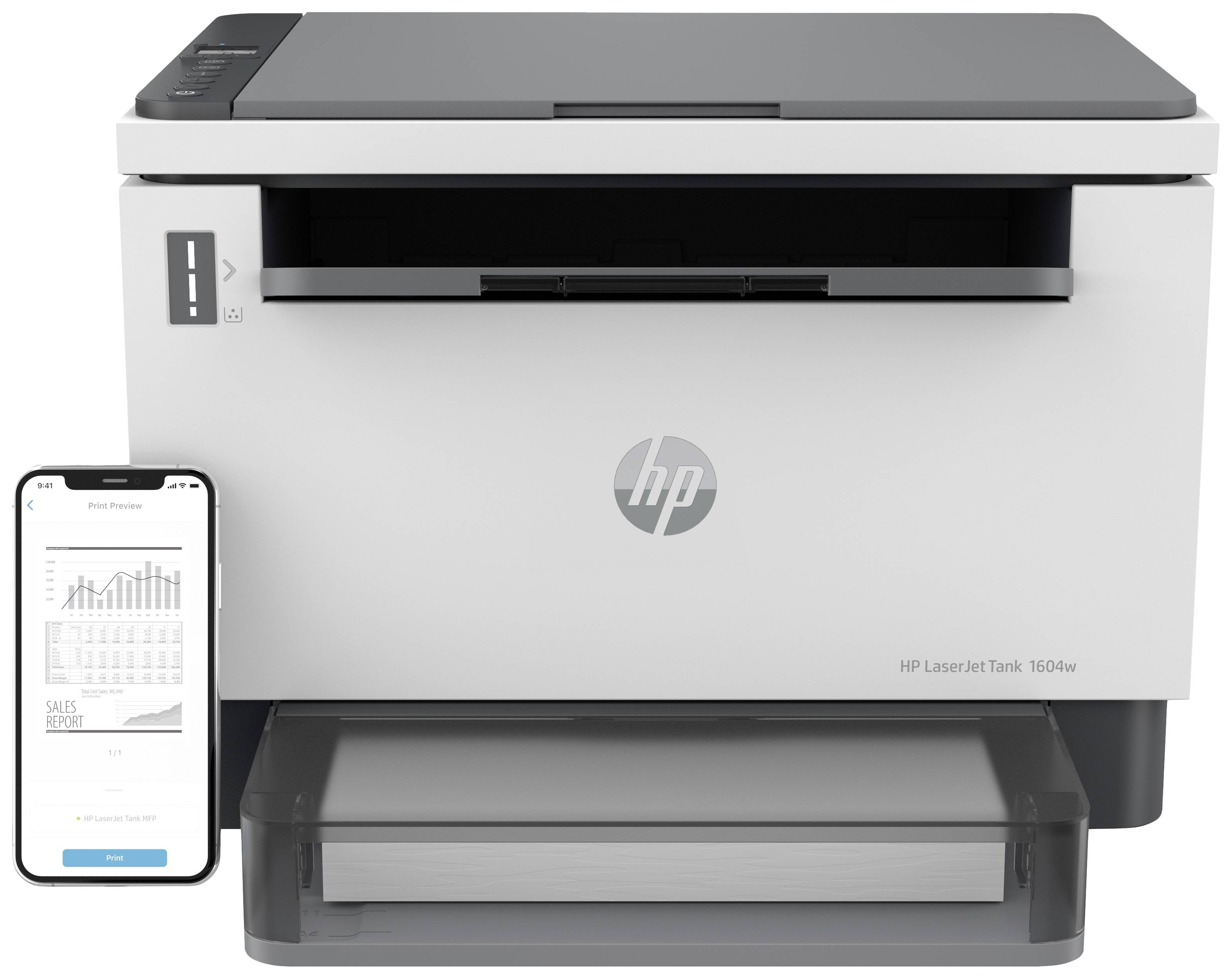 HP LaserJet Tank MFP 1604 w Multifunktionsdrucker Laser Schwarz-Weiß A4 Drucker, Scanner, Kopierer Bluetooth®, LAN, WLAN-0