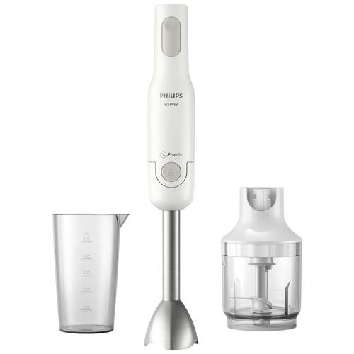 Philips Home HR2535/00 Stabmixer 650 W mit Mixbecher, mit Zerkleinereraufsatz Grau, Weiß