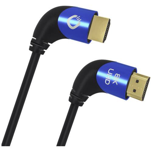 Thumbnail - Oehlbach HDMI Anschlusskabel HDMI-A Stecker, HDMI-A Stecker 1.00 m Schwarz D1C42540 8K UHD, 90° nach links gewinkelt, dr...
