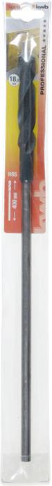 'Craftomat', 18 mm Holzbohrer in Verpackung, roter und gelber Hintergrund, für Holzbohrungen.