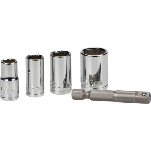 Thumbnail - kwb 105110 Steckschlüsseleinsatz 7 mm, 8 mm, 10 mm, 13 mm Antrieb 1/4 (6.3 mm) 5 St.