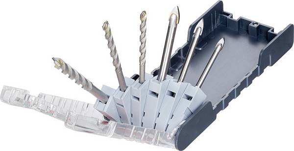 kwb 109146 Glasbohrer-Set 6teilig 5 mm, 6 mm, 8 mm  Schnellspannbohrfutter, Zahnkranzbohrfutter 6 St.