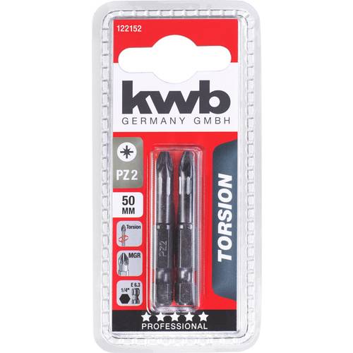 Thumbnail - kwb 122152 Sechsrund-Bit PZ 2 Stahl 2 St.