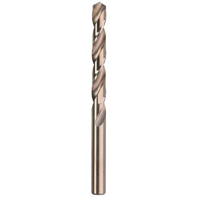 Ein kupferfarbener Spiralschneider mit glatter, glänzender Oberfläche. Er hat eine zylindrische Form mit einer spiralförmigen Nut.