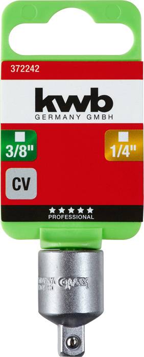 'Adapter für Stecknüsse, mit 3/8"-Innen- und 1/4"-Außenvierkant, hergestellt von KWB Germany GmbH, professionelle Qualität.'