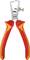 Isolierzange mit ergonomischem, rot-gelbem Griff und einstellbarer Schraube für komfortables Schneiden und Abisolieren von Kabeln.