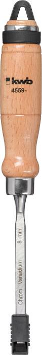'Kwb 4150' Schraubendreher mit Holzgriff, Chrom-Vanadium-Klinge und magnetischer Spitze, 9 mm.