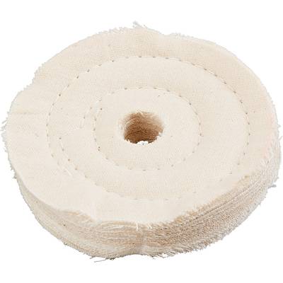 Stoffpolierkissen mit Loch in der Mitte, spiralig genäht. Hübsche beige Farbe, geeignet zum Polieren von Metalloberflächen.