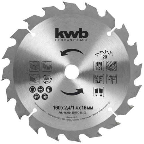 kwb 584359 Kreissägeblatt 160 x 16 mm 1 St.