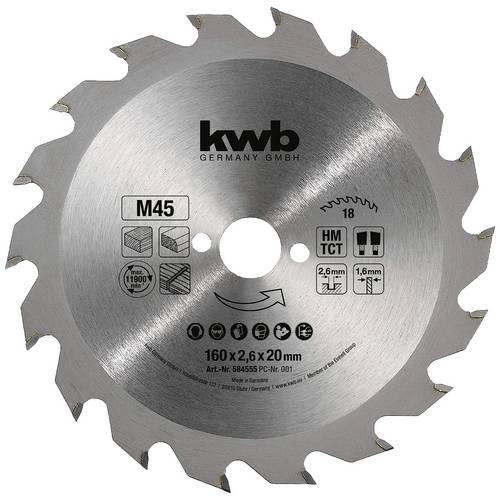 kwb 584555 Kreissägeblatt 160 x 16 mm 1 St.