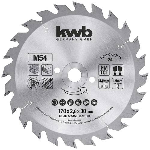 kwb B-PO 100KA 585455 Kreissägeblatt 170 x 30 mm 1 St.