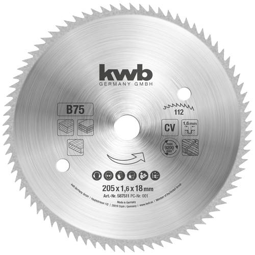 kwb 587511 Kreissägeblatt 205 x 18 mm 1 St.