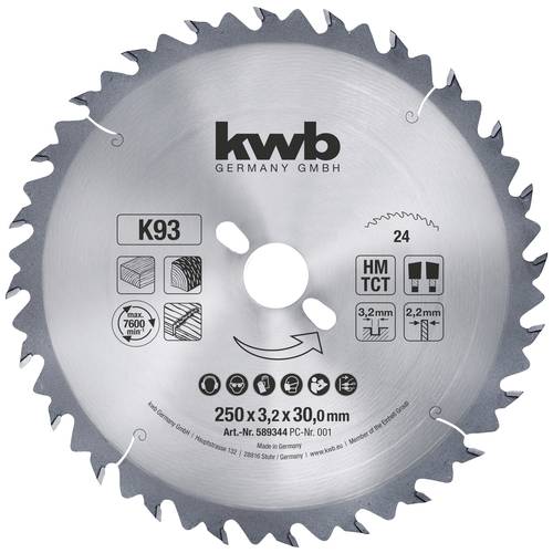 kwb 589344 Kreissägeblatt 250 x 30 mm 1 St.