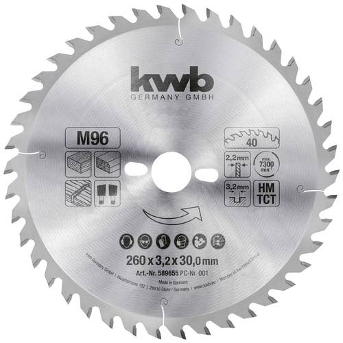 kwb 589655 Kreissägeblatt 260 x 30 mm 1 St.