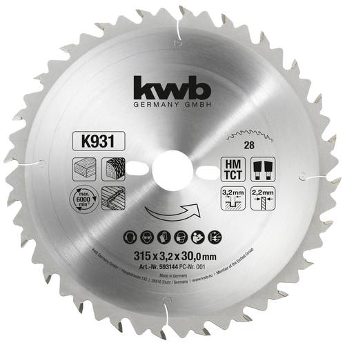 kwb 593144 Kreissägeblatt 315 x 30 mm 1 St.
