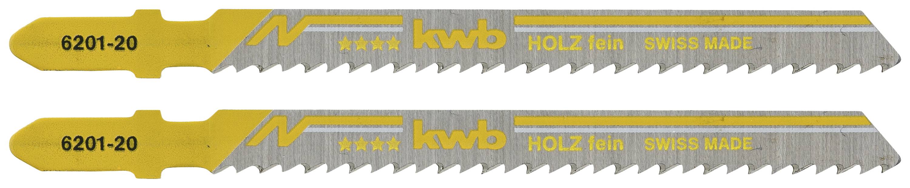 KWB 620120 Stichsägeblätter, Holzbearbeitung, HCS, Einnockenschaft, 2 x fein 2 Stück (620120)