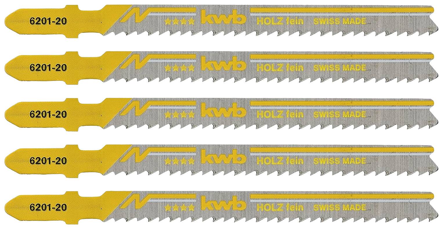 KWB 620125 Stichsägeblätter, Holzbearbeitung, HCS, Einnockenschaft, 5 x fein 5 St.