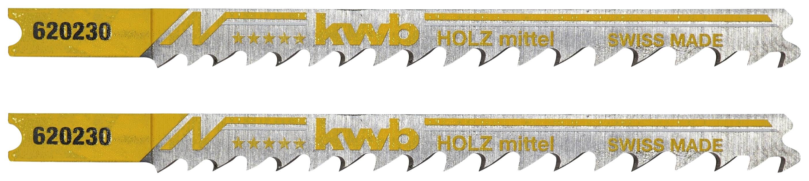 kwb 620230 Stichsägeblätter, Holzbearbeitung, HCS, Universalschaft, 2 x mittel 2 St.