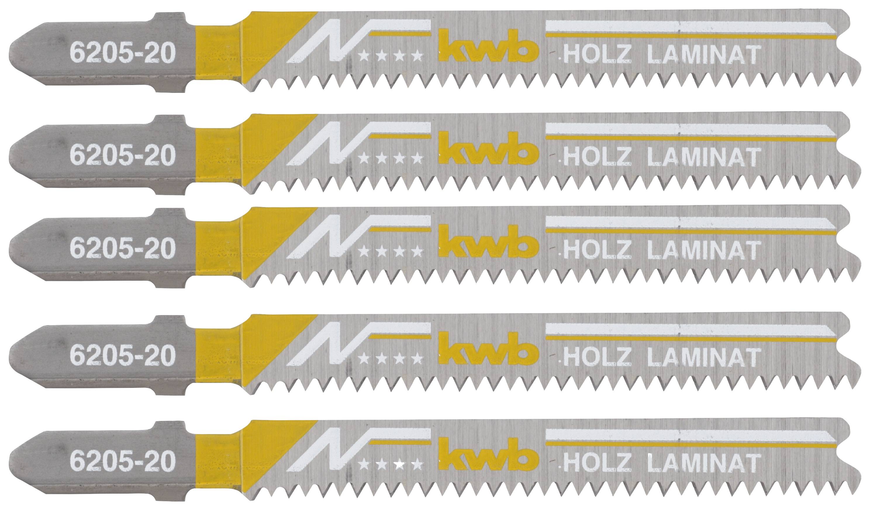 KWB 620525 Stichsägeblätter, LAMINAT, Holzbearbeitung, Bi-Metall, 5 x fein 5 St.