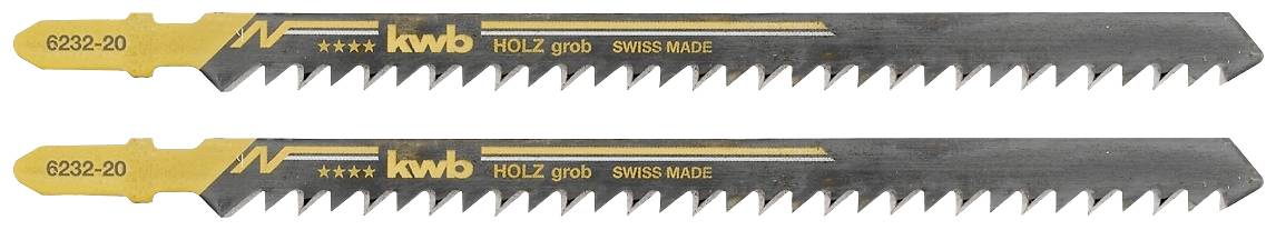 KWB 623220 Stichsägeblätter, Holzbearbeitung, HCS, Einnockenschaft extra lang, 2 x grob 2 St.