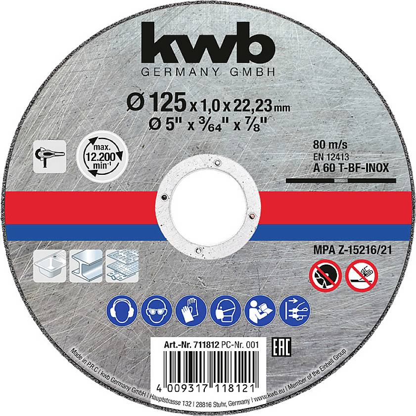 KWB 711812 Trennscheibe gerade 125 mm 1 St. Stahl
