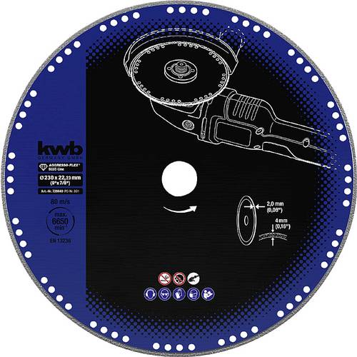 kwb 720840 Diamanttrennscheibe Durchmesser 230 mm Bohrungs-Ø 22.23 mm Metall 1 St.