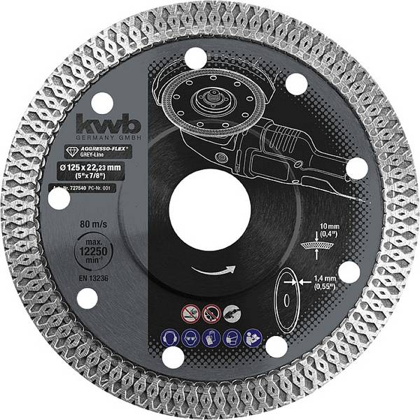 kwb 727540  Diamanttrennscheibe Durchmesser 125 mm Bohrungs-Ø 22.23 mm  1 St.