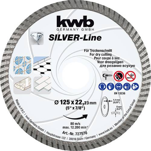 kwb 727570 Diamanttrennscheibe Durchmesser 125 mm Bohrungs-Ø 22.23 mm 1 St.