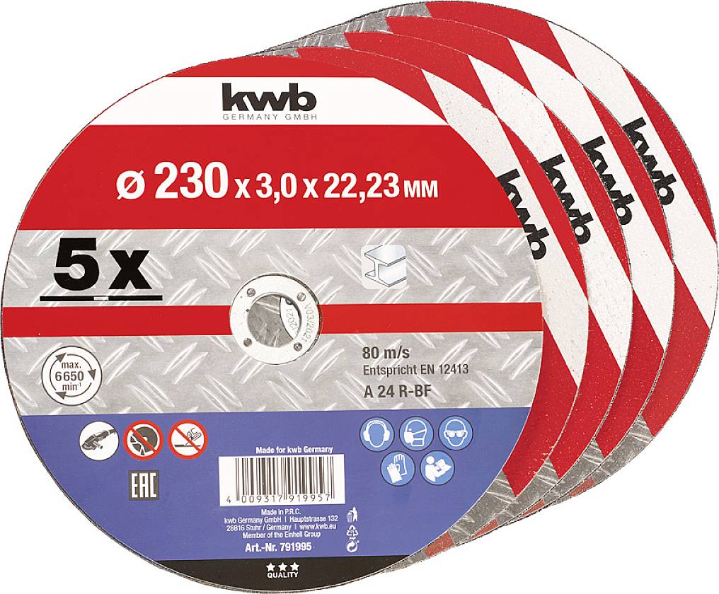 KWB 791995 Trennscheibe gerade 230 mm 5 St. Metall