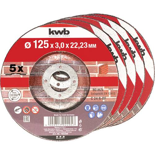 kwb 792295 Trennscheibe gerade 125 mm 5 St. Stein