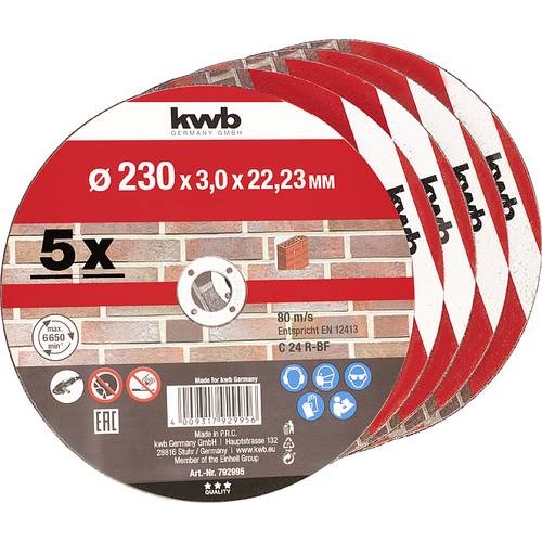 kwb 792995 Trennscheibe gerade 230 mm 5 St. Stein