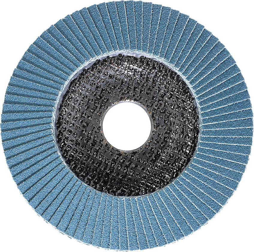 KWB 795528 CUT-FIX® Schleifmop, Lamellenschleifteller, Metallbearbeitung, ø 115 mm, K80 Durchme