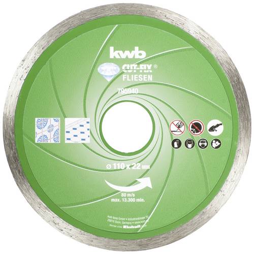 kwb 795940 Diamanttrennscheibe Durchmesser 110 mm Bohrungs-Ø 22 mm Fliesen, Keramik 1 St.