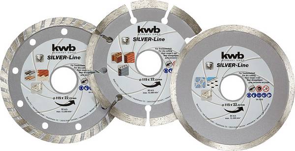 kwb 797080  Diamanttrennscheibe Durchmesser 115 mm Bohrungs-Ø 22 mm  3 St.