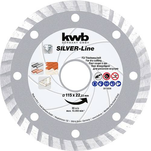 Thumbnail - kwb 797870 Diamanttrennscheibe Durchmesser 230 mm Bohrungs-Ø 22.23 mm Stein 1 St.