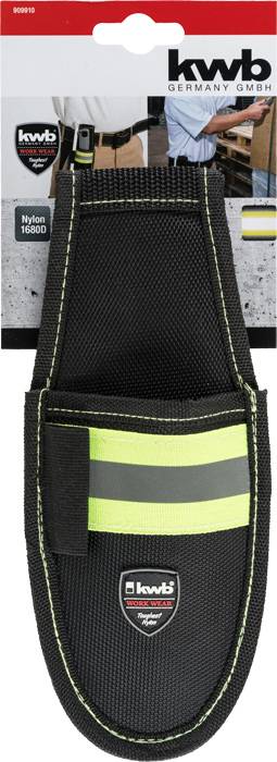 Schwarz-grüne Werkzeugtasche aus Nylon mit Firmenlogo 'kwb Germany GmbH' und 180 mm Länge. Verwendet zur sicheren Aufbewahrung von Werkzeug.