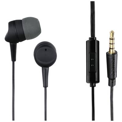 Hama Kooky HiFi In Ear Kopfhörer kabelgebunden Stereo Dunkelgrau, Schwarz Mikrofon-Rauschunterdrückung 