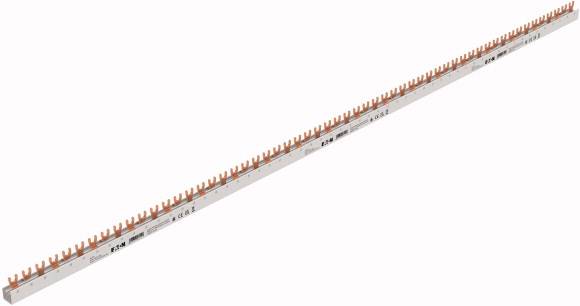 'Kupferschiene von Eaton; 1-polig, 12 x 1,5 mm, Nennstrom 80 A. Dient zur Verteilung von elektrischer Energie in Schaltschränken.'