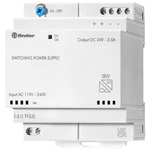 Thumbnail - Finder 78.60.1.230.2402 Hutschienen-Netzteil (DIN-Rail) 24 V/DC 2.8 A 60 W Inhalt 1 St.