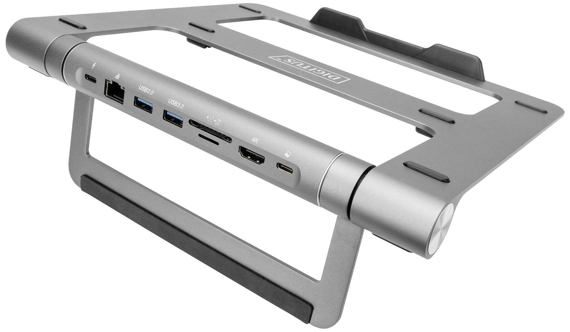 DIGITUS - Variabler Notebookständer mit 7-Port Pop-Out USB-C Docking Station-1