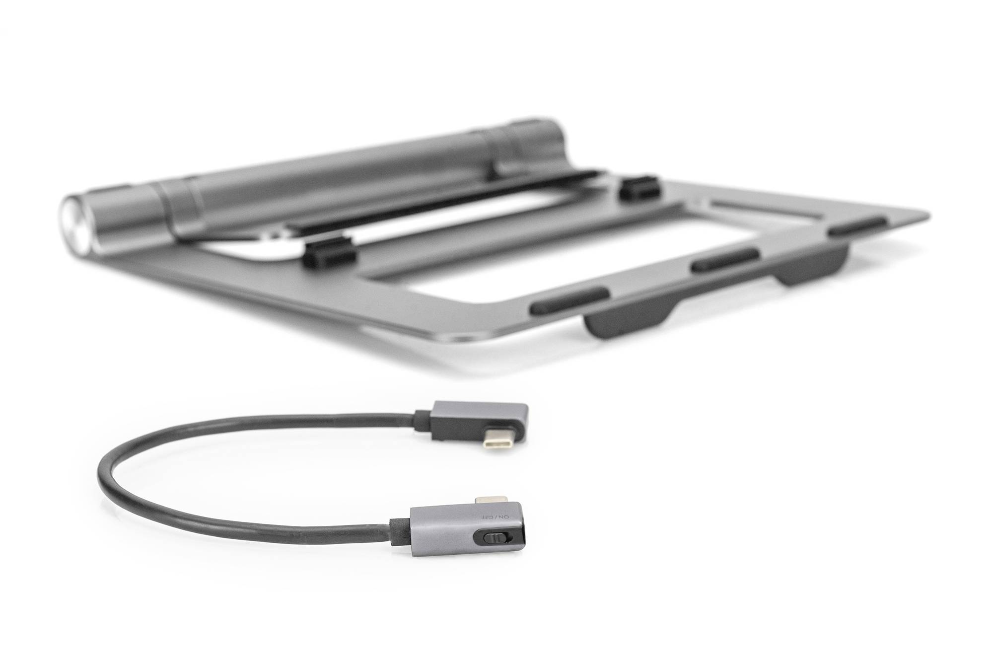 DIGITUS - Variabler Notebookständer mit 7-Port Pop-Out USB-C Docking Station-4