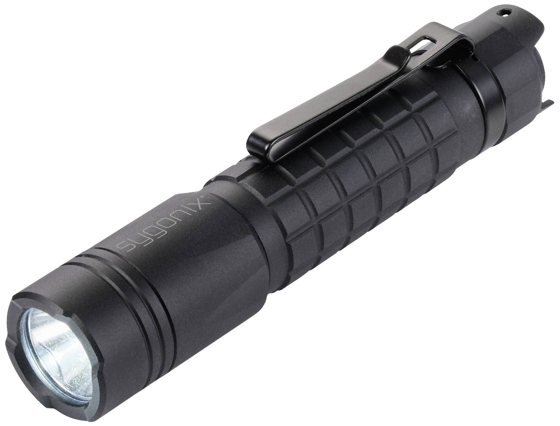 CONRAD Sygonix SMD LED Taschenlampe mit Gürtelclip, IP68 (wasserdicht), mit Stroboskopmodus batterie