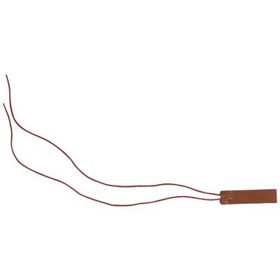 Roter Temperatursensor mit zwei langen Drähten.