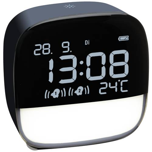 TFA Dostmann 60.2034.06 Quarz Wecker Nachtblau Alarmzeiten 2