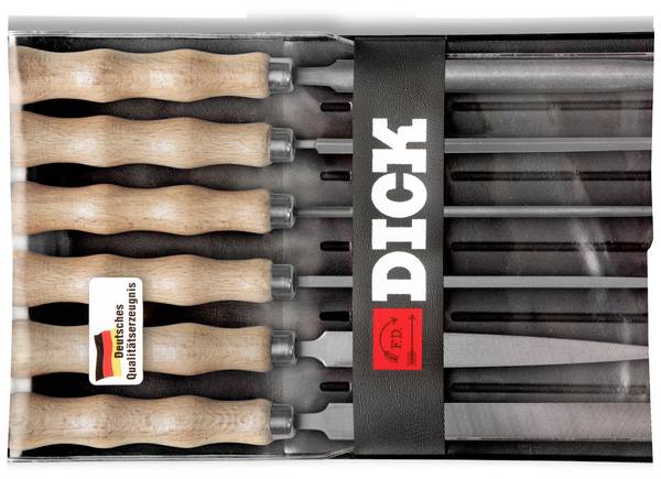 Dick 11871020 Schlüsselfeilensatz 6-tlg. 100/2 in Tasche schwarz "DICK", mit 2K-Griff 85 mm Länge 100 mm 1 Set